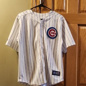 Majestic White and Blue Cubs Jersey